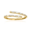 Rs Pure Ross-simons Diamond Bypass Ring In 14kt Yellow Gold