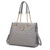 Mkf Collection By Mia K Makenna Vegan Leather Women's Shoulder Handbag In Grey
