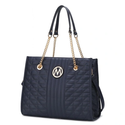 Mkf Collection By Mia K Makenna Vegan Leather Women's Shoulder Handbag In Blue