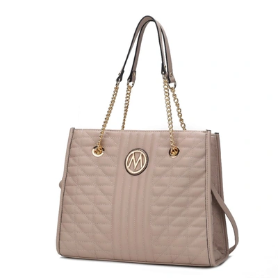 Mkf Collection By Mia K Makenna Vegan Leather Women's Shoulder Handbag In Beige