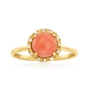 Ross-simons Coral Ring With Diamond Accents In 14kt Yellow Gold In Orange