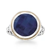 Ross-simons Sapphire Bali-style Ring In Sterling Silver And 18kt Yellow Gold In Blue