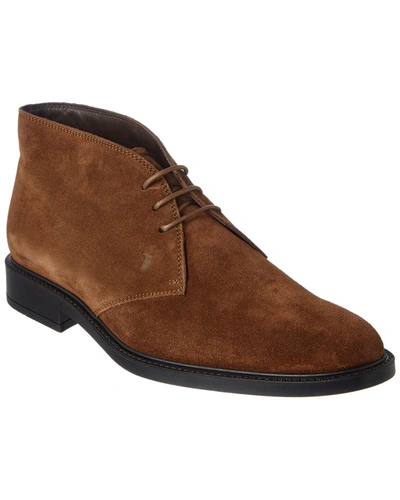 Tod's Suede Ankle Boot In Brown