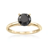 Ross-simons Black Diamond Solitaire Ring In 14kt Yellow Gold In Black
