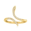 CANARIA FINE JEWELRY CANARIA DIAMOND BYPASS SNAKE RING IN 10KT YELLOW GOLD