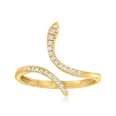 Canaria Fine Jewelry Canaria Diamond Bypass Snake Ring In 10kt Yellow Gold In Silver