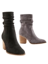 Charlie Paige Sueded Slouch Booties In Gray In Grey
