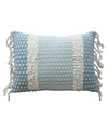 VIBHSA Linden Street Handwoven Buttknot Edging Decorative Pillow, 14''X20''