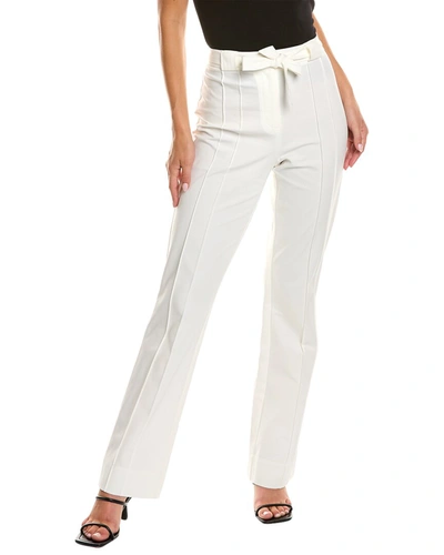 Donna Karan Luxe Tech Belted Seam Pant In White