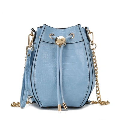 Mkf Collection By Mia K Cassidy Crocodile Embossed Vegan Leather Women's Hobo Bag In Blue