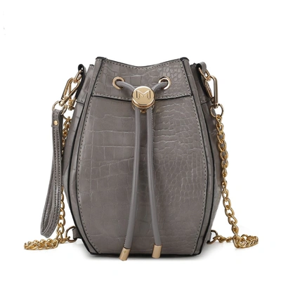 Mkf Collection By Mia K Cassidy Crocodile Embossed Vegan Leather Women's Hobo Bag In Grey