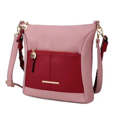 Mkf Collection By Mia K Nala Vegan Color-block Leather Women's Shoulder Bag In Pink