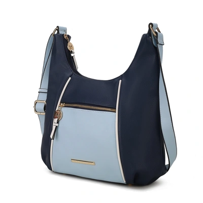 Mkf Collection By Mia K Lavinia Color-block Vegan Leather Women's Shoulder Bag In Blue