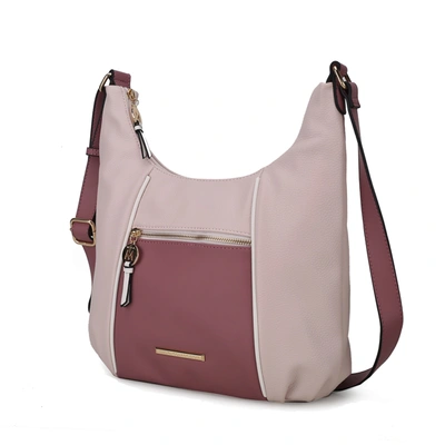Mkf Collection By Mia K Lavinia Color-block Vegan Leather Women's Shoulder Bag In Pink