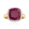 Ross-simons Ruby And . Diamond Ring In 14kt Yellow Gold In Red