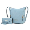 Mkf Collection By Mia K Lux Hobo Bag With Wallet- 2 Pcs In Blue
