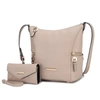 Mkf Collection By Mia K Lux Hobo Bag With Wallet- 2 Pcs In Beige