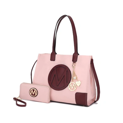 Mkf Collection By Mia K Louise Tote And Wallet Set In Pink