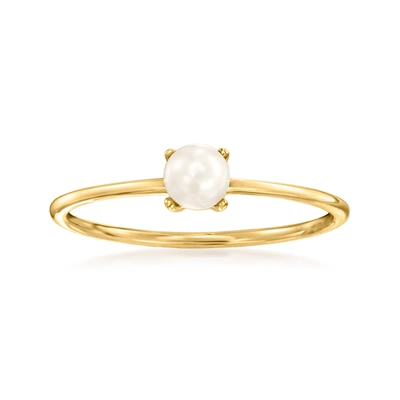 Rs Pure By Ross-simons 4mm Cultured Pearl Ring In 14kt Yellow Gold
