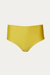 Sirena + The Sea Lolita High-waisted Stretch Bikini Bottom In Mustard In Yellow
