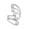Ross-simons Diamond Cluster Bypass Ring In 14kt White Gold In Silver