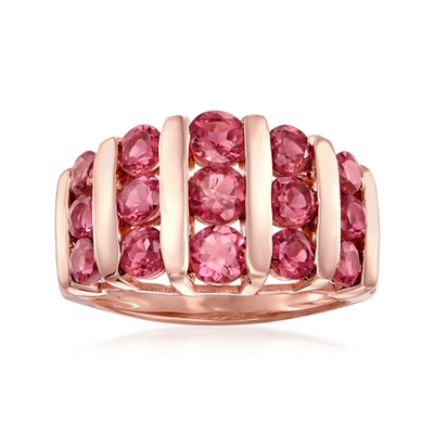 Ross-simons Pink Tourmaline Ring In 18kt Rose Gold Over Sterling