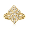 Ross-simons Diamond Ring In 18kt Gold Over Sterling In Silver