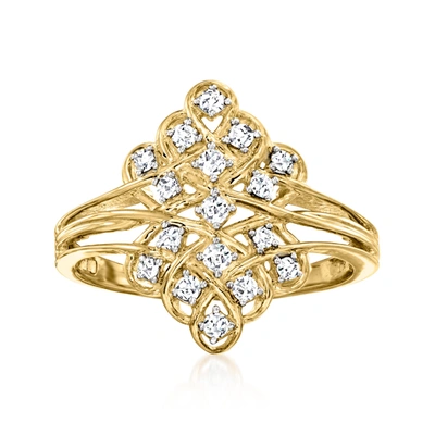 Ross-simons Diamond Ring In 18kt Gold Over Sterling In Silver