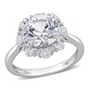 Mimi & Max 4 1/3 Ct Tgw Created White Sapphire Halo Engagement Ring In 10k White Gold In Silver