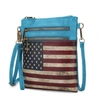 MKF COLLECTION BY MIA K GENESIS PRINTED FLAG VEGAN LEATHER WOMEN'S CROSSBODY BAG