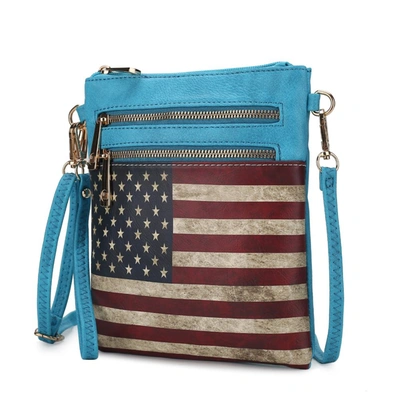 Mkf Collection By Mia K Genesis Printed Flag Vegan Leather Women's Crossbody Bag In Multi