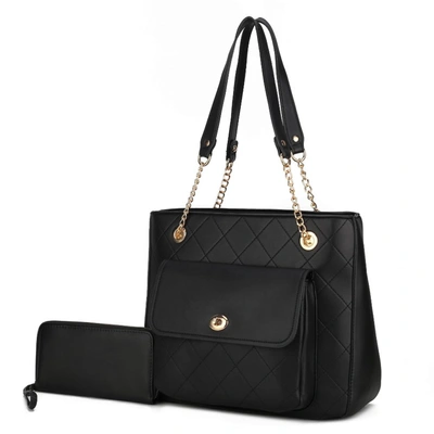Mkf Collection By Mia K Jenna Shoulder Bag And Wallet- 2 Pieces In Black