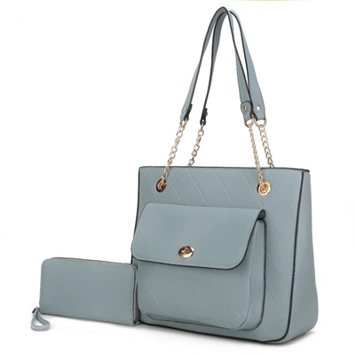 Mkf Collection By Mia K Jenna Shoulder Bag And Wallet- 2 Pieces In Blue
