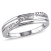 Mimi & Max Diamond Crossover Ring In Sterling Silver In Silver
