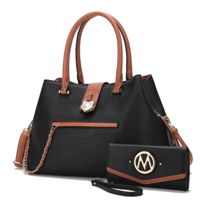 Mkf Collection By Mia K Edith Vegan Leather Women's Tote Bagwith Wallet - 2 Pieces In Black