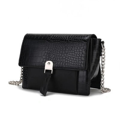 Mkf Collection By Mia K Hope Crocodile Embossed Vegan Leather Women's Shoulder Bag In Black