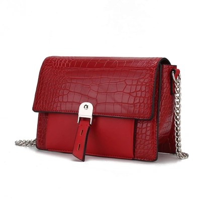 Mkf Collection By Mia K Hope Crocodile Embossed Vegan Leather Women's Shoulder Bag In Red