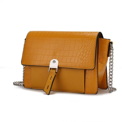 Mkf Collection By Mia K Hope Crocodile Embossed Vegan Leather Women's Shoulder Bag In Orange