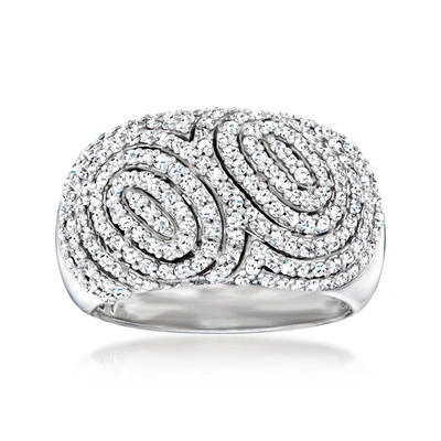 Ross-simons Diamond Swirl Ring In 14kt White Gold In Silver
