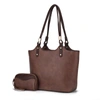 Mkf Collection By Mia K Reyna Vegan Leather Women's Tote Bag With Pouch -2 Pieces In Brown