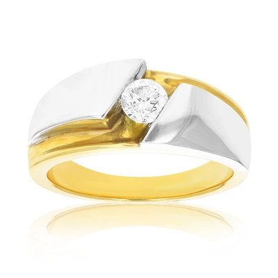 Vir Jewels 1/2 Cttw Men's Diamond Engagement Ring 18k Yellow Gold And Platinum