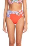Johnny Was Drew High Waist Bottom In Orange Multi