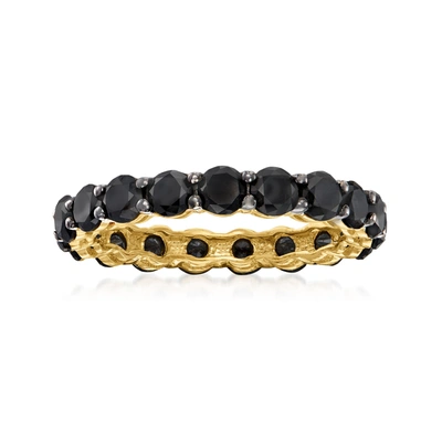 Ross-simons Black Diamond Eternity Band In 14kt Yellow Gold