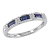 Mimi & Max 1/2 Ct Tgw Sapphire And Diamond Accent Eternity Ring In 10k White Gold In Silver