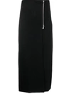 P.a.r.o.s.h Zip-up Wool Maxi Skirt In Nero