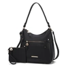 Mkf Collection By Mia K Maeve Vegan Leather Women's Shoulder Bag With Wristlet Pouch- 2 Pieces In Black