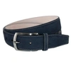 CROOKHORNDAVIS MONZA SUEDE BELT WITH CONTRAST STITCH