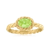 CANARIA FINE JEWELRY CANARIA PERIDOT TWISTED RING IN 10KT YELLOW GOLD