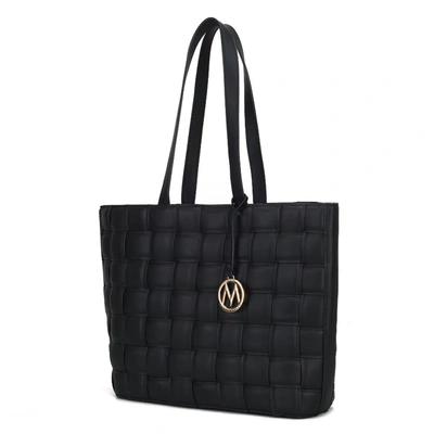 Mkf Collection By Mia K Rowan Woven Vegan Leather Women's Tote Bag In Black