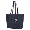 Mkf Collection By Mia K Rowan Woven Vegan Leather Women's Tote Bag In Blue
